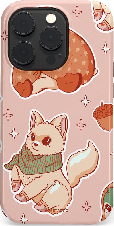 Casetastic hoesje geschikt voor Apple iPhone 14 Pro - MagSafe - Dubbellaagse bescherming - Winter avontuur - Fashion Case - Perzik Zand Lichtgrijs