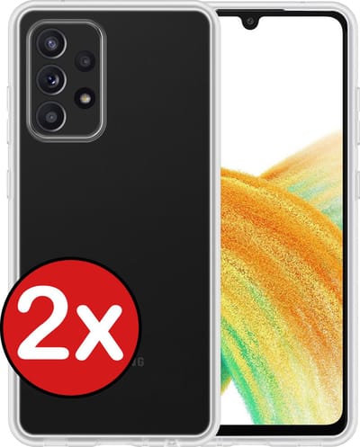 Hoesje - 2 Stuks - Geschikt voor Samsung Galaxy A33 - Sterk & Shockproof - Telefoonhoes - Back Cover - Case Siliconen - Telefoon Hoes - Transparant