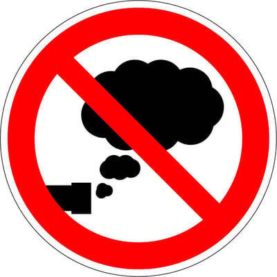 Uitlaatgassen verboden sticker 50 mm - 10 stuks per kaart
