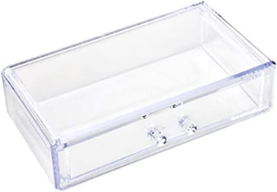Opbergdoos - Cosmetica Organizer - Bureau Ordenen - Vrij Combineerbaar - 18.5x11x5 cm - Transparant Wit