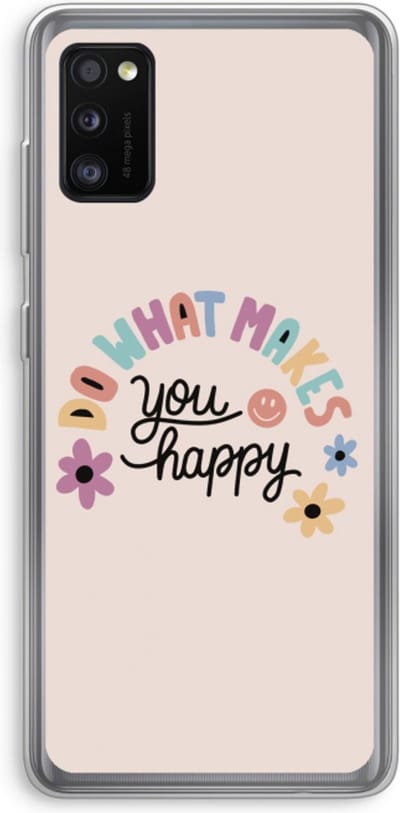 Case Company® - Hoesje geschikt voor Samsung Galaxy A41 hoesje - Happy days - Soft Cover Telefoonhoesje - Bescherming aan alle Kanten en Schermrand