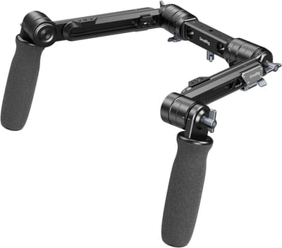 Schoudersteun met Dubbele Handgreep voor 15mm LWS Stangen, Ondersteuning voor Camera met Eenvoudige Rotatie en Stabiliteit