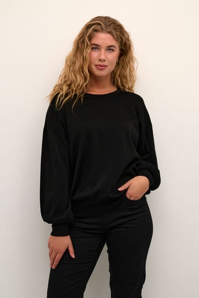 Kaffe T-shirt Karegina O Neck Knit 10507977 100121 Black Deep Dames Maat - S