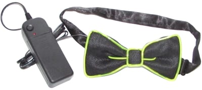 Doppler LED Bow Tie – Limoen Groen LED Party Vlinderdas voor Feesten, Bruiloften & Koningsdag – Zwarte Vlinderstrik / LED Strikje / Verkleedaccessoire