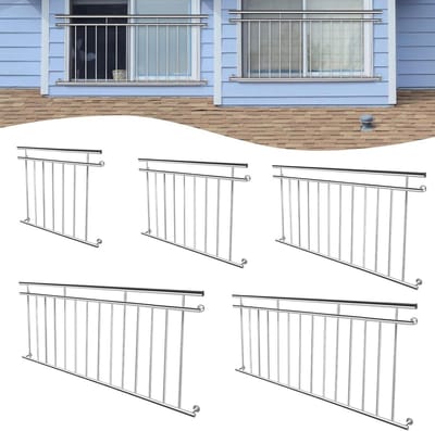 Frans Balkon RVS Balustrade 100x90 cm met Vullingstangen