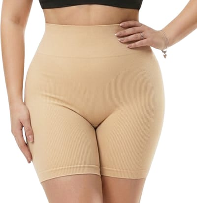 Corrigerende Short High Waist - Naadloos - Maat M - Shapetape - Beige - Shapewear Short voor Dames - Platte Buik - Butt Shaping - Anti Schuren