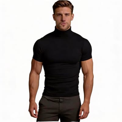Col - Shirt - Zwart - Heren - Polyester - Stretch