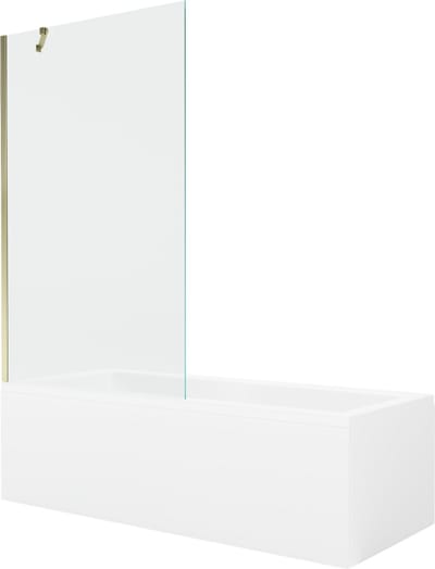 Mexen Cubik rechthoekig bad 170 x 70 met omhulsel en 1-deurs scherm 100 , transparant, goud - 550317070X9510000050