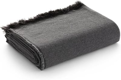 Multifunctionele bankovertrek en plaid in zwart katoen – 180 x 140 cm