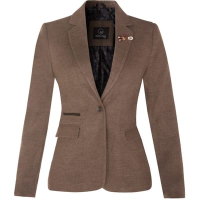 Dames Tweed jaren 1920 visgraat lichtbruine blazer