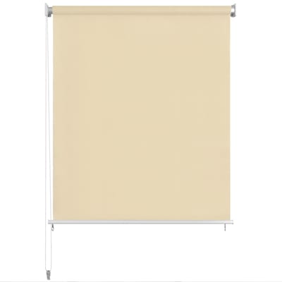 vidaXL - Rolgordijn - voor - buiten - 85(B)x140(H) - cm - HDPE - crèmekleurig