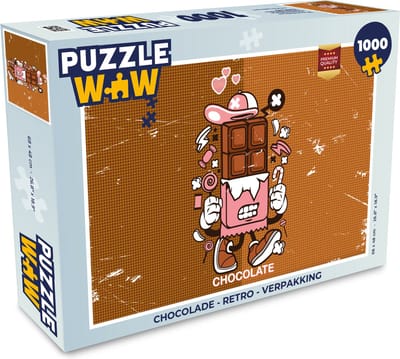 Puzzel Chocolade - Retro - Verpakking - Legpuzzel - Puzzel 1000 stukjes volwassenen