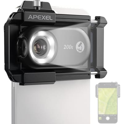 Snelontgrendelende Mobiele Telefoon Microscoop Draagbare Mobiele Telefoon Microscoop Hoge Vergroting CPL Gepolariseerd 200X Magnification veelkleurig