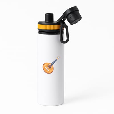 Hacebo® - Banjo's waterfles met draaidop oranje - Banjo - Muzikanten - Muzikant - snaarinstrument - gitaar - water fles - 850ML
