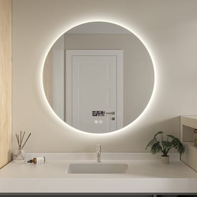 Bella Mirror Smart Badkamerspiegel met LED Verlichting & Verwarming – Wandspiegel Rond – Anti Condens Douchespiegel - Frameloos - 80CM