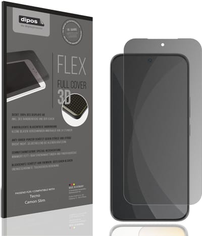 dipos FLEX – Matte Privacy Screenprotector geschikt voor Tecno Camon Slim | Volledige Schermbescherming | Case-Friendly