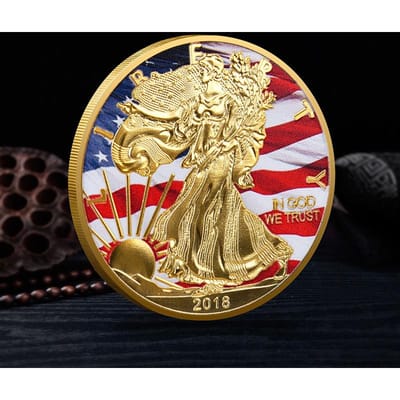 Souvenirmunt US Vrijheidsbeeld Challenge Coins Geschilderd Amerika Verzamelaar 1oz Fijn Nieuw Cadeau Prachtige Collectie beige
