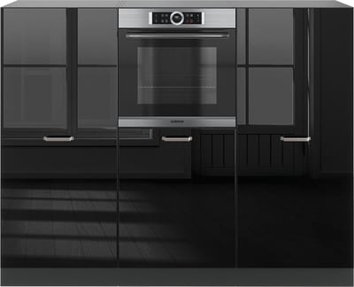 Vicco R-Line Keukenblok – 180 cm zonder werkblad Hoogglans zwart/antraciet