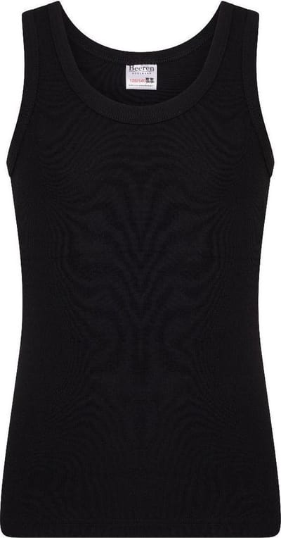 Beeren Bodywear Jongens Singlet - 1 stuk - PA/EA - Zwart - Maat 110/116