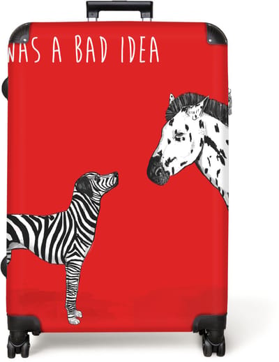 NoBoringSuitcases.com® - Koffer groot - Reiskoffer lichtgewicht - It was a bad idea - Quotes - Hond - Zebra - Paard - Rolkoffer met 4 wielen - Grote trolley XL - 98 liter bagage