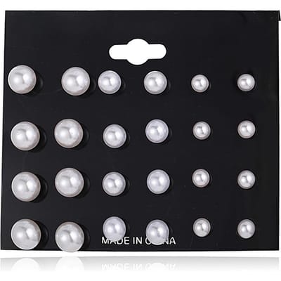 12 Paren Enkele Kaart Parel Oorbellen Mode Lange Termijn Verkoop Parel Stud Oorbellen Dames gray