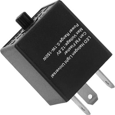 12V 3?Relais Clignotant LED Réglable à Broches Clignotant de Signalisation pour Automobile Moto black
