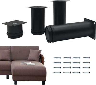 Meubelpoten Set - Tafelpoten Kastpoten - Meubels Verhogen - In Hoogte Verstelbaar - 15 cm - Zwart