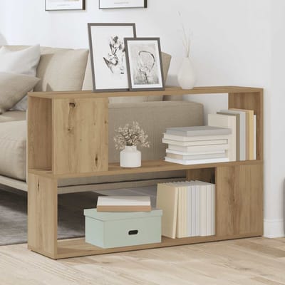 vidaXL - Boekenkast - 100x24x63 - cm - bewerkt - hout - artisanaal - eikenkleur