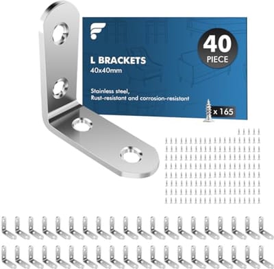 Metalen Hoekverbinders 40x40 mm - 40 Stuks en 165 Schroeven voor Meubilair