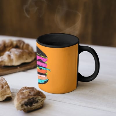 Magische Mok - Foto op Warmte Mokken - Koffiemok - Hamburger - Kleurrijk - Speels - Magic Mok - Beker - 350 ML - Theemok