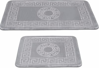HOMELUX Badmat - Badkamer tapijt - Antislip - 2-delig - Badmatset- Water-absorberende badmat - 60 x 100 + 60 x 50 cm - Grijze design