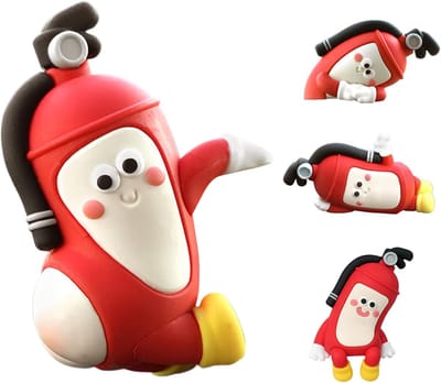 Decoratie Figuur - Auto Interieur Ornament - Dashboard Verfraaiing - Unieke Brandblusser Stijl - 4 Stukken - Meerkleurig