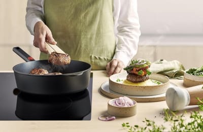 Hapjespan. Ø 24 cm, 2.5 L, Gerecycled Aluminium, QXR Non Stick, Inductie - Woll | EcoLogic QXR