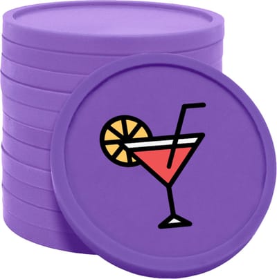 CombiCraft cocktail munten paars Ø29mm enkelzijdig bedrukt - 100 stuks