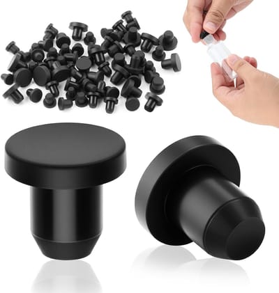 30 Stuks Zwarte Rubber Stoppen - 8mm Flexibele Stoppen voor Flessen, Waterdicht en Duurzaam, Ideaal voor Creatieve Projecten en DIY Gebruik