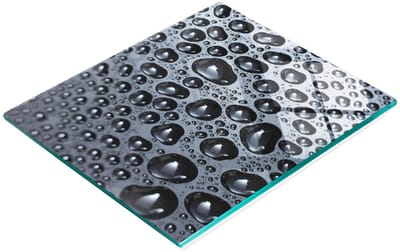 Multifunctionele decoratieve snijplank van gehard glas met waterdruppelmotief, 60x52 cm