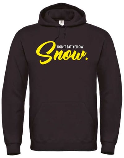 Don't eat yellow snow wintersport hoodie zwart 3XL - soBAD. | Foute apres ski outfit | kleding | verkleedkleren | wintersporttruien | wintersport dames en heren