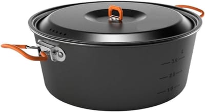 Camping Kookgerei Set - Outdoor Pan - Buiten Koken - Opvouwbare Handgreep - Multi-persoons - Zilver
