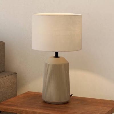 EGLO Capalbio Tafellamp - E27 - 41 cm - Zandkleur/Wit - Keramiek