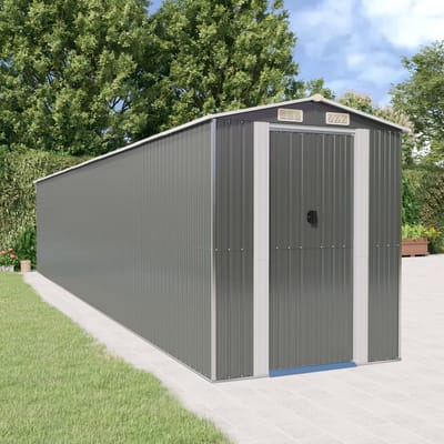 vidaXL - Tuinschuur - 192x1021x223 - cm - gegalvaniseerd - staal - lichtgrijs