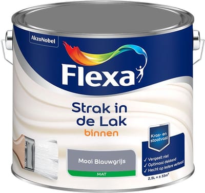 Flexa - Strak In De Lak Binnenlak Mat - Mooi Blauwgrijs - Mengverf - 2,5 L