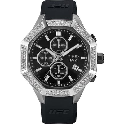 Timex UFC King Chrono TW2V99300 Horloge - Siliconen - Zwart - Ø 45 mm