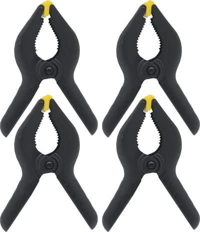 Benson Zeilklemmen/veerklemmen - 4x - kunststof - 15 cm - lijmklemmen met gekartelde kaken