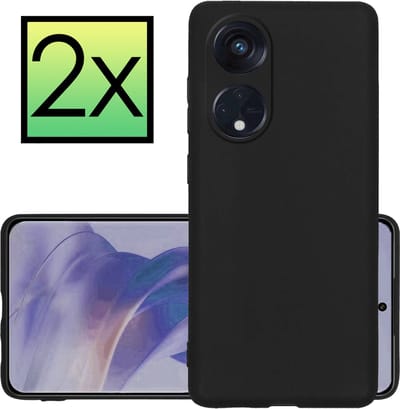 Hoesje - 2 Stuks - Geschikt voor OPPO Reno 8T 4G - Sterk & Shockproof - Case Siliconen - Back Cover - Telefoon Hoes - Zwart
