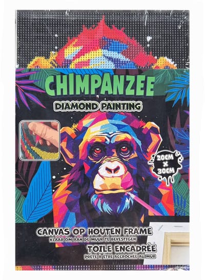 Diamond Painting - Canvas Chimpansee - 20x30 - schilderij