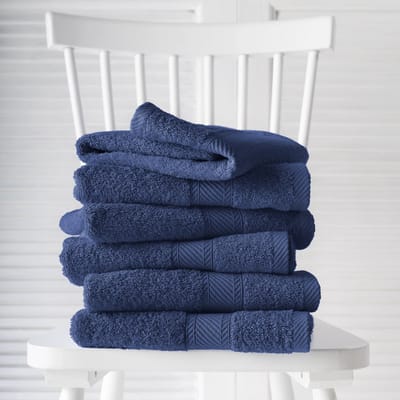 De Witte Lietaer Gastendoekjes Helene Blue Indigo 30 x 50 cm - 6 stuks - Katoen