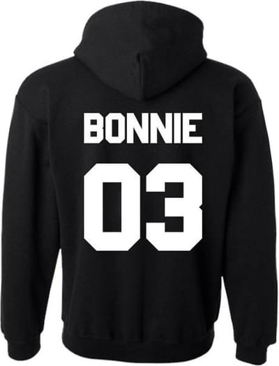 Bonnie / Clyde 03 Hoodie (Bonnie - Maat 3XL) | Koppel Cadeau | Valentijn Cadeautje voor hem & haar