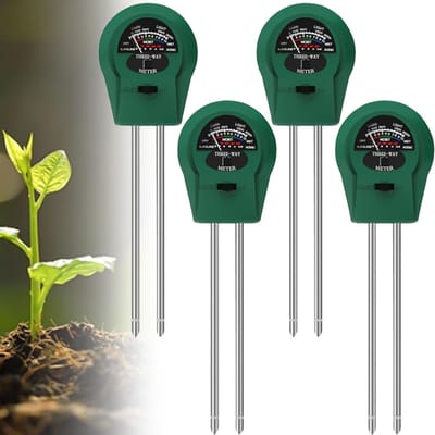 ZRSS® Watermeter voor Kamerplanten - Vochtmeter voor Planten - 3-in-1 Met PH/Temperatuur/Licht - 4 Stuks