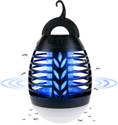 Kampeerlantaarn - Muggenverdelger - LED - batterij - in - Oplaadbare muggenwerende lamp voor buiten, tenten, patio's, tuinen - 2 - 1 verlichting en insectenverdelger - kampeerlantaarn met ingebouwde 2001 mAh