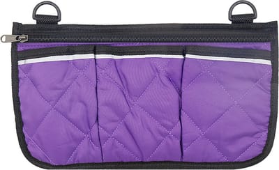 Rolstoel zijtas met reflecterende strip, rolstoeltas rolstoel armsteun accessoires tas zijvak opbergruimte ophangbevestigingen organizer voor buiten babykar rollator elektrische scooter ouderen senioren volwassenen - Paars - 32.5*18cm